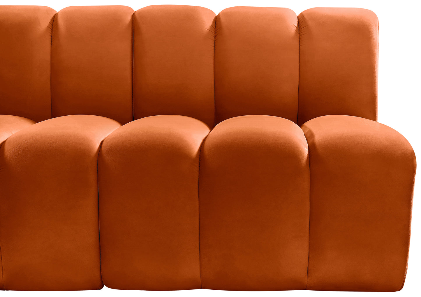 zara cognac velvet modular sofa s10a