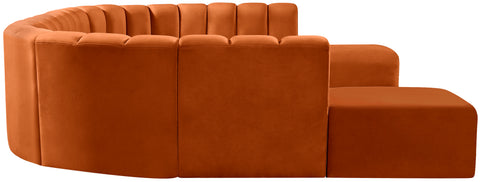 Briar Cognac 161 Velvet Upholstered Modular Sectional, 10-Piece