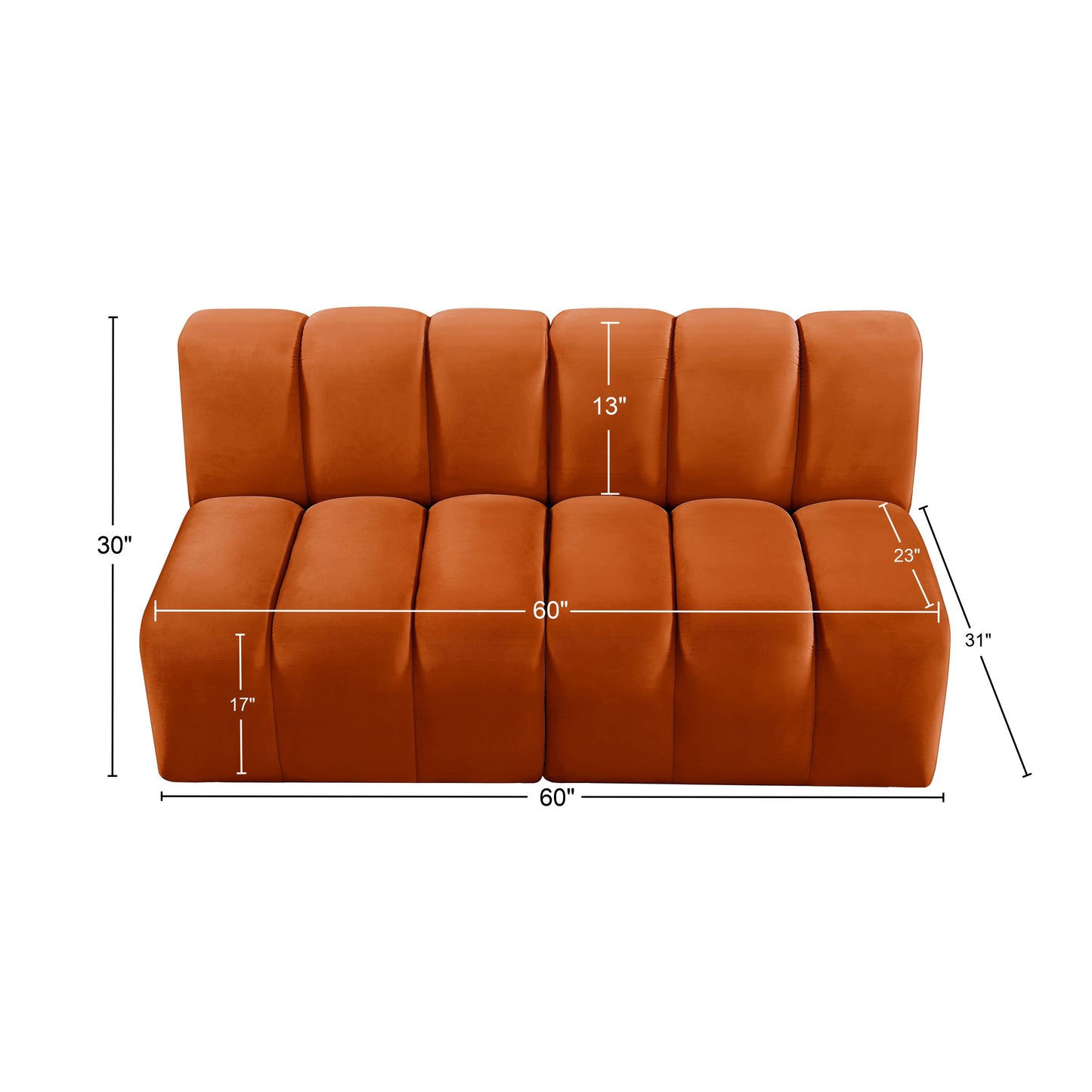 zara cognac velvet modular sofa s2a