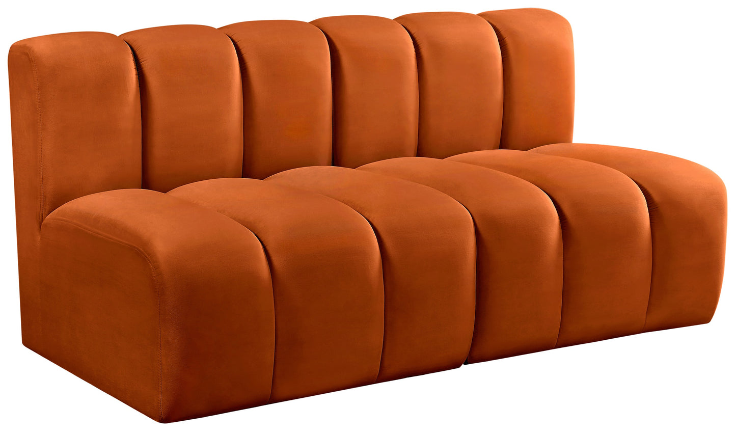 zara cognac velvet modular sofa s2a