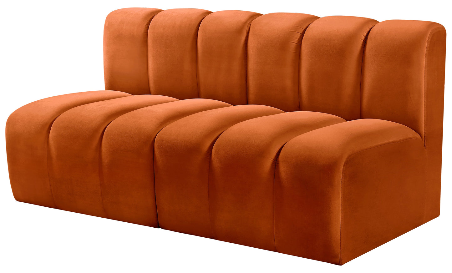 zara cognac velvet modular sofa s2a