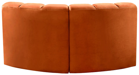 Briar Cognac 60 Velvet Upholstered Modular Sectional , 2-Piece (Style 2)