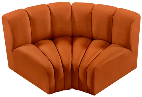 Briar Cognac 60 Velvet Upholstered Modular Sectional , 2-Piece (Style 2)