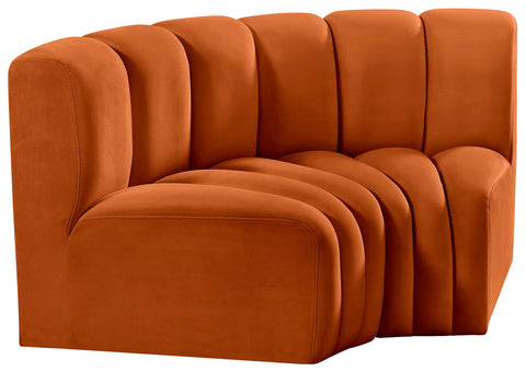 Briar Cognac 60 Velvet Upholstered Modular Sectional , 2-Piece (Style 2)