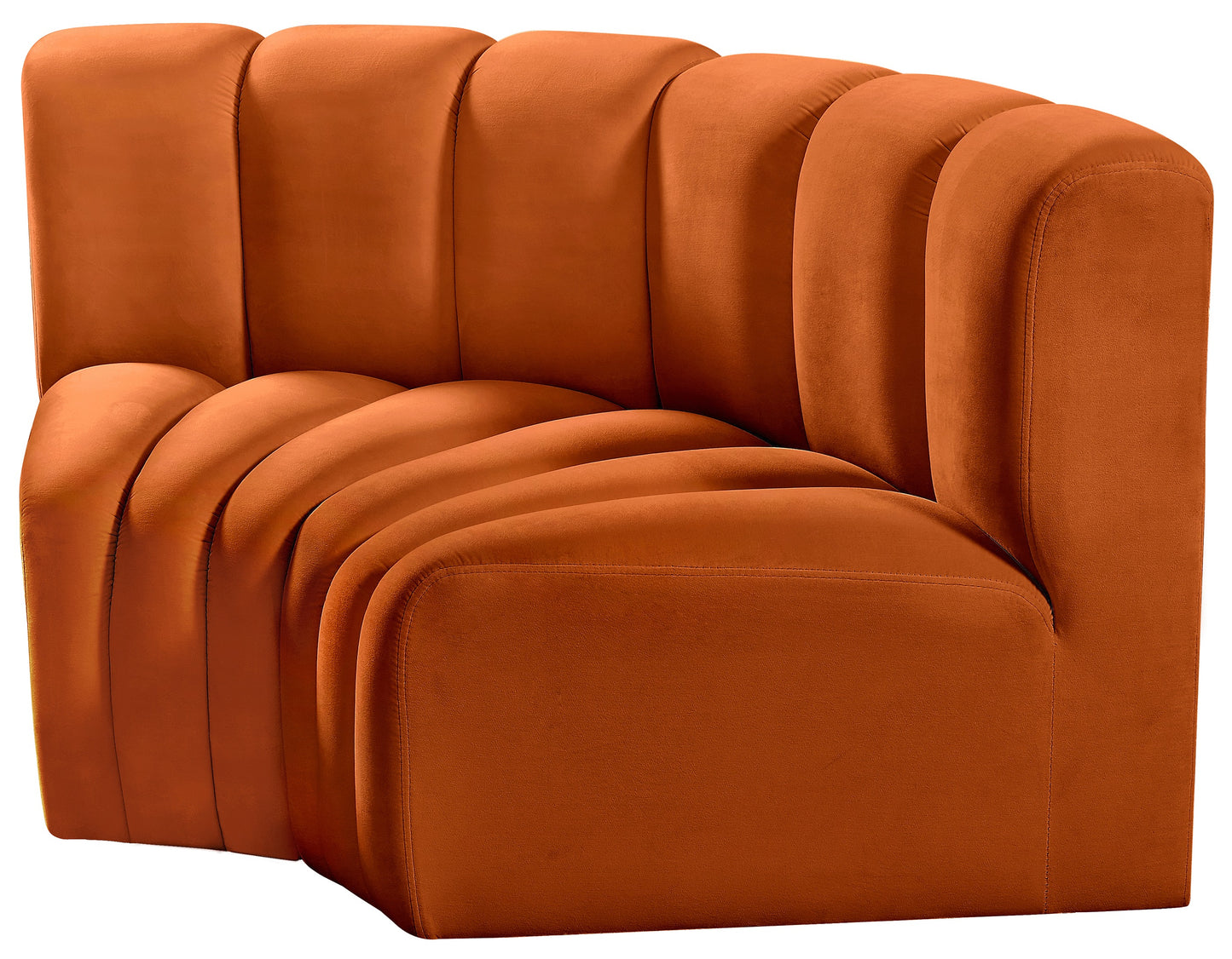 zara cognac velvet modular sofa s2b