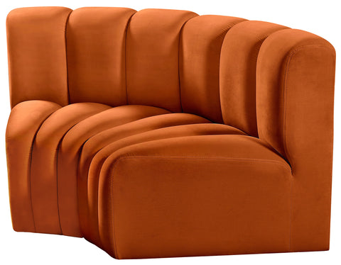 Briar Cognac 60 Velvet Upholstered Modular Sectional , 2-Piece (Style 2)