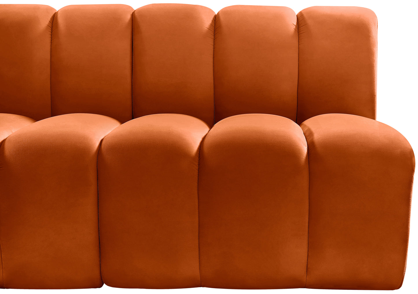 zara cognac velvet modular sofa s3a