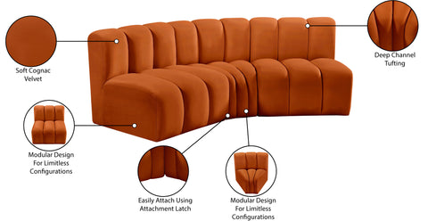 Yara 86" Velvet Upholstered Sectional, 3-Piece