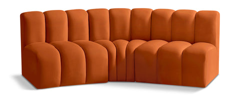 Yara 86" Velvet Upholstered Sectional, 3-Piece