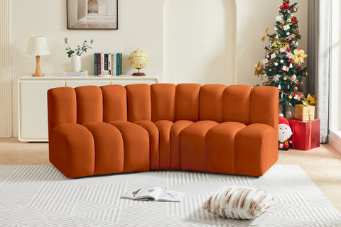 Yara 86" Velvet Upholstered Sectional, 3-Piece