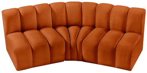 Yara 86" Velvet Upholstered Sectional, 3-Piece
