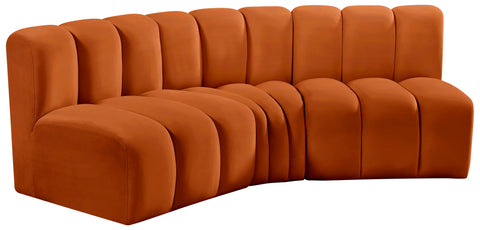 Yara 86" Velvet Upholstered Sectional, 3-Piece