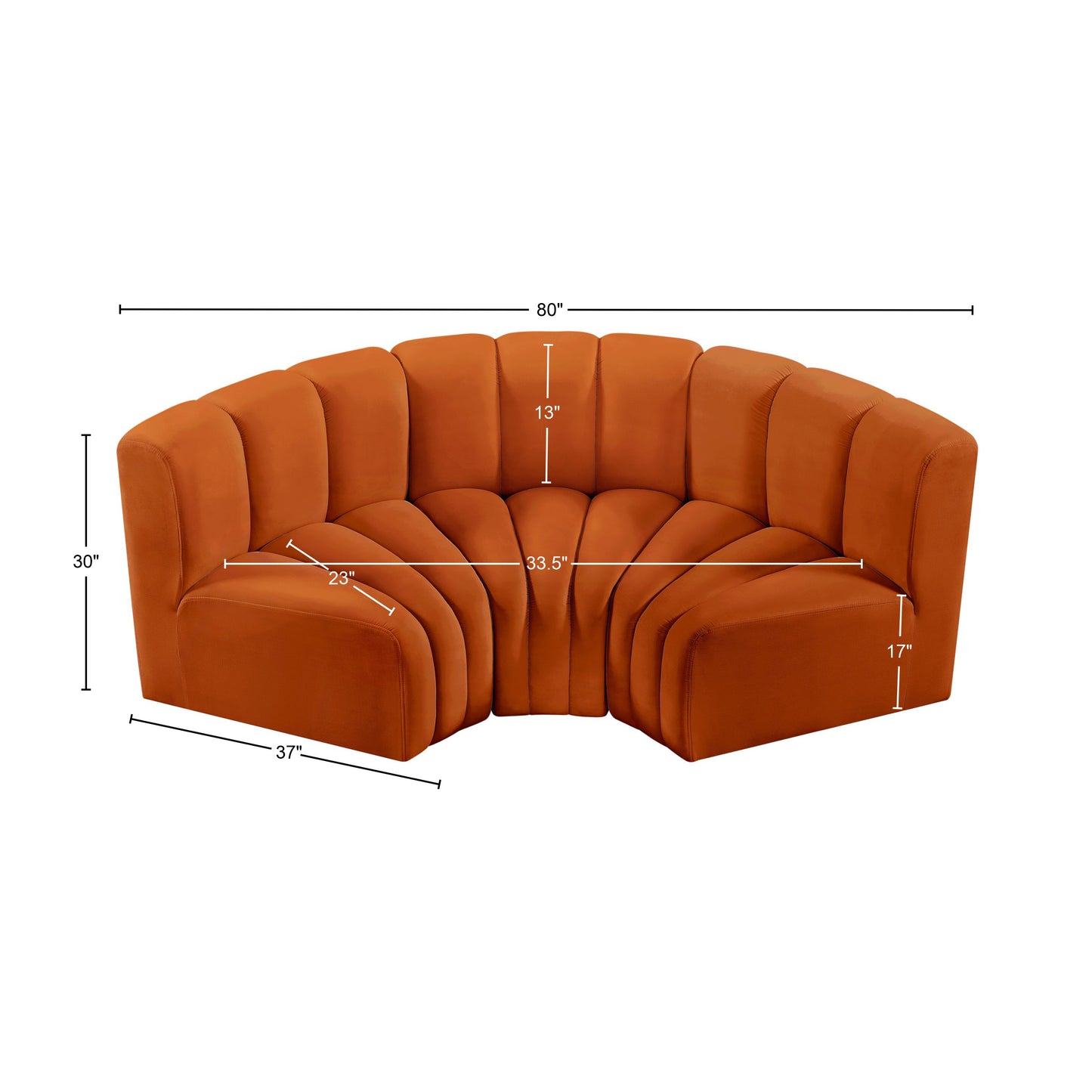 zara cognac velvet modular sofa s3c