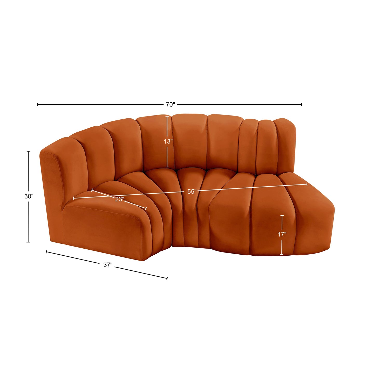 zara cognac velvet modular sofa s3d