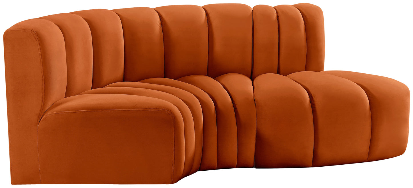 zara cognac velvet modular sofa s3d