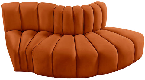 Briar Cognac 77 Velvet Upholstered Modular Sectional, 3-Piece