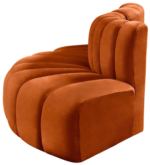 Briar Cognac 77 Velvet Upholstered Modular Sectional, 3-Piece