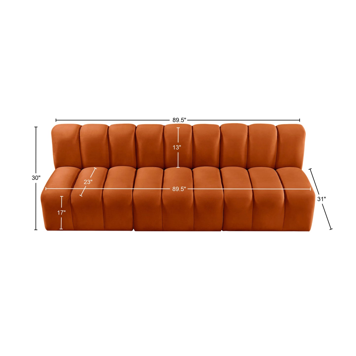 zara cognac velvet modular sofa s3f