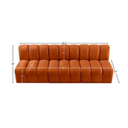 Zara Cognac Velvet Modular Sofa S3F