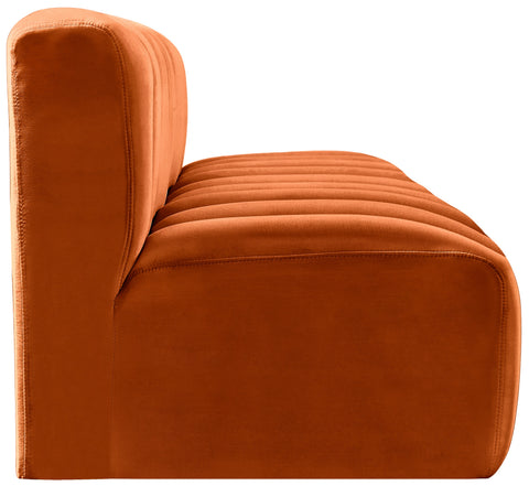 Briar Cognac 89.5 Velvet Upholstered Modular Sectional, 3-Piece
