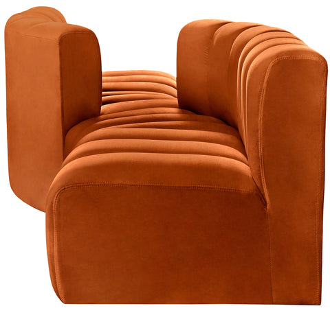 Briar Cognac 108 Velvet Upholstered Modular Sectional, 4-Piece
