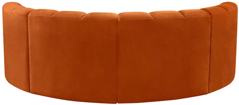 Briar Cognac 88 Velvet Upholstered Modular Sectional, 4-Piece