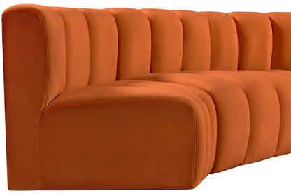 Zara Cognac Velvet Modular Sofa S4C