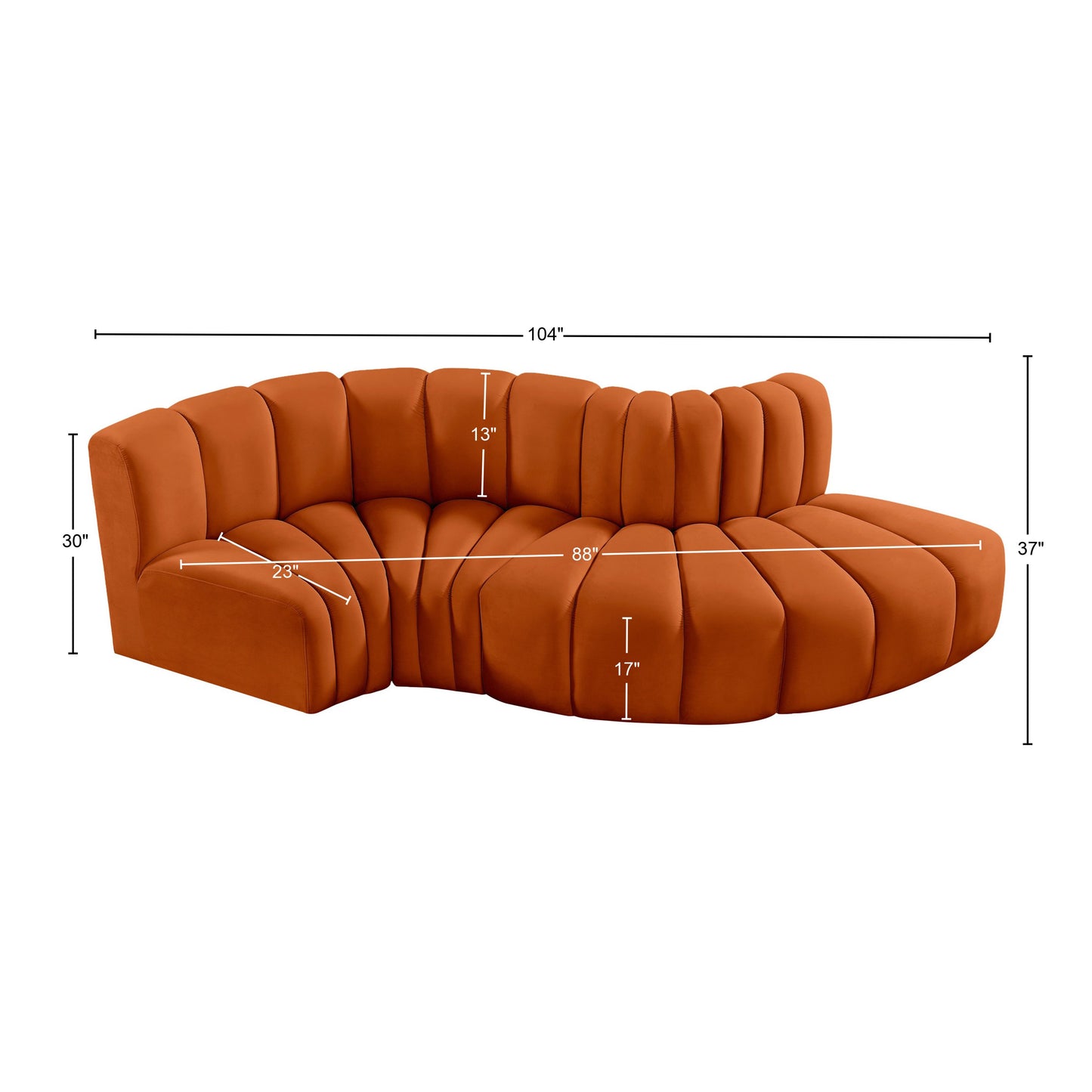 zara cognac velvet modular sofa s4d