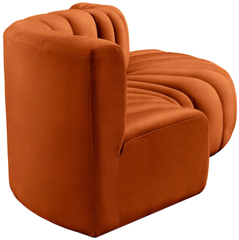 Briar Cognac 104 Velvet Upholstered Modular Sectional, 4-Piece