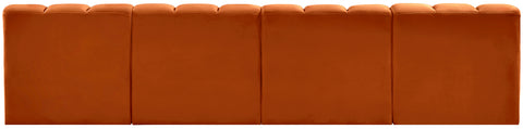 Briar Cognac 119 Velvet Upholstered Modular Sectional, 4-Piece