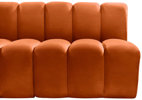 Briar Cognac 119 Velvet Upholstered Modular Sectional, 4-Piece