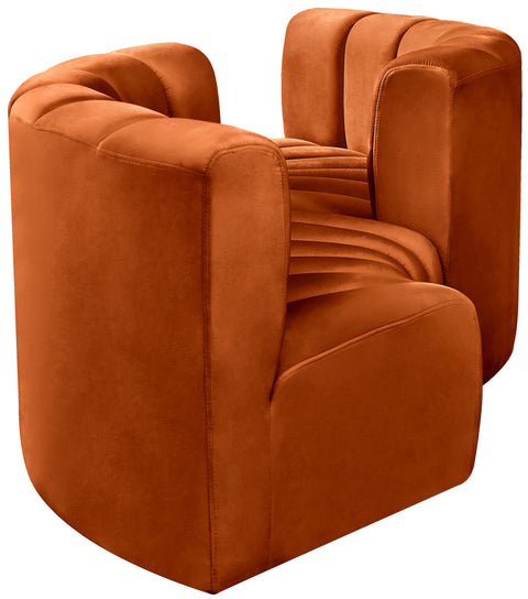 Briar Cognac 102 Velvet Upholstered Modular Sectional, 4-Piece