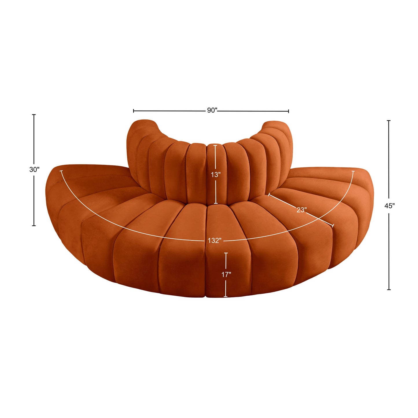 zara cognac velvet modular sofa s4g