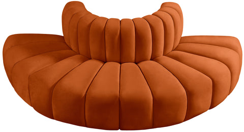 Briar Cognac 90 Velvet Upholstered Modular Sectional, 4-Piece