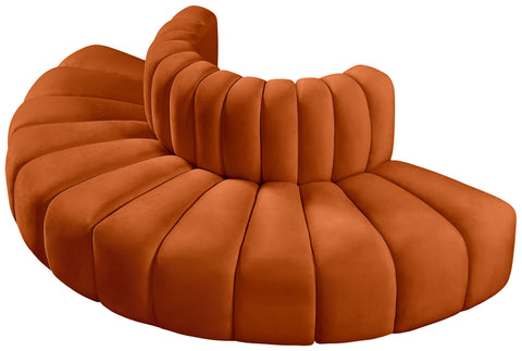 Briar Cognac 90 Velvet Upholstered Modular Sectional, 4-Piece