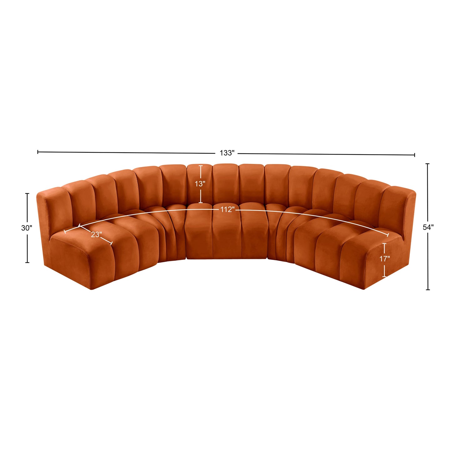 zara cognac velvet modular sofa s5a