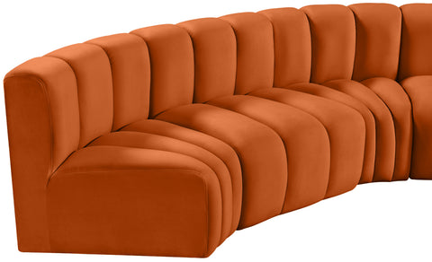 Briar Cognac 133 Velvet Upholstered Modular Sectional, 5-Piece