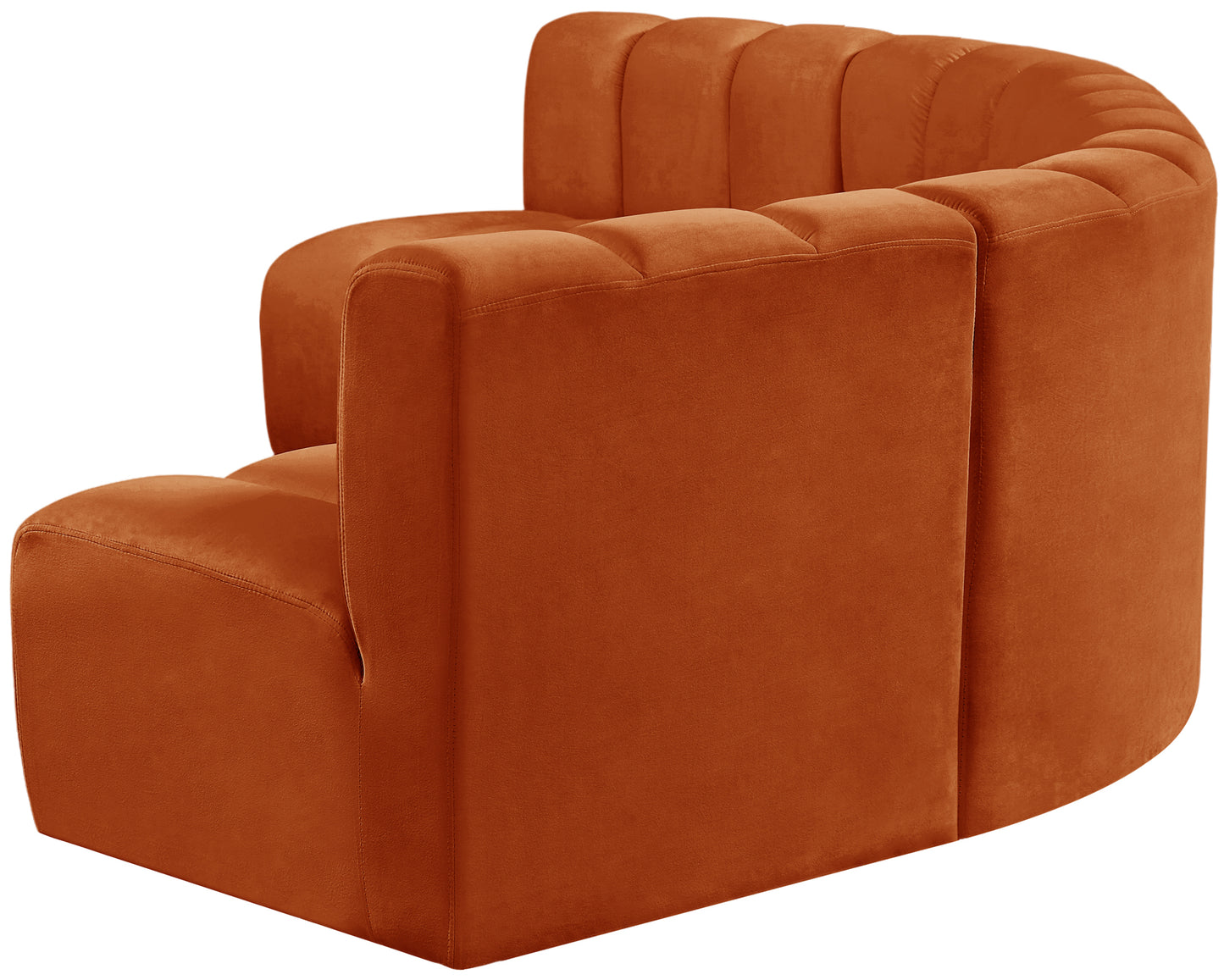 zara cognac velvet modular sofa s5a