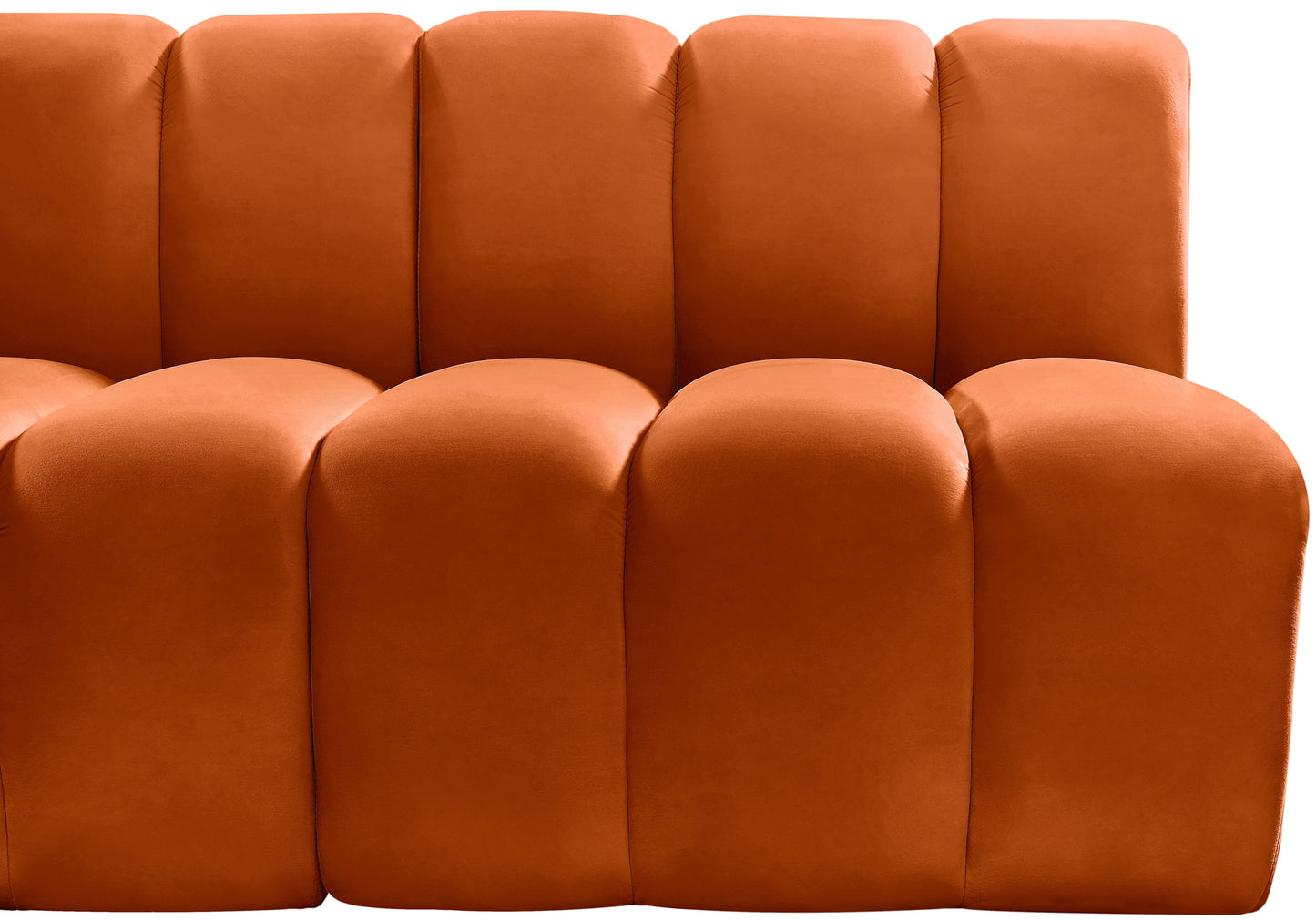 zara cognac velvet modular sofa s5a