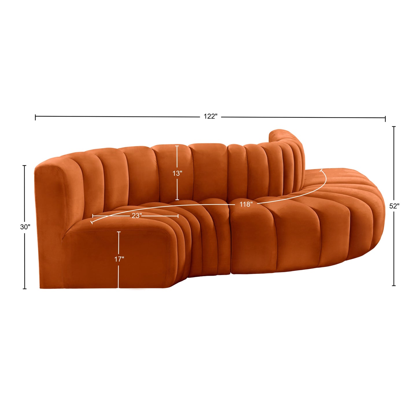 zara cognac velvet modular sofa s5b