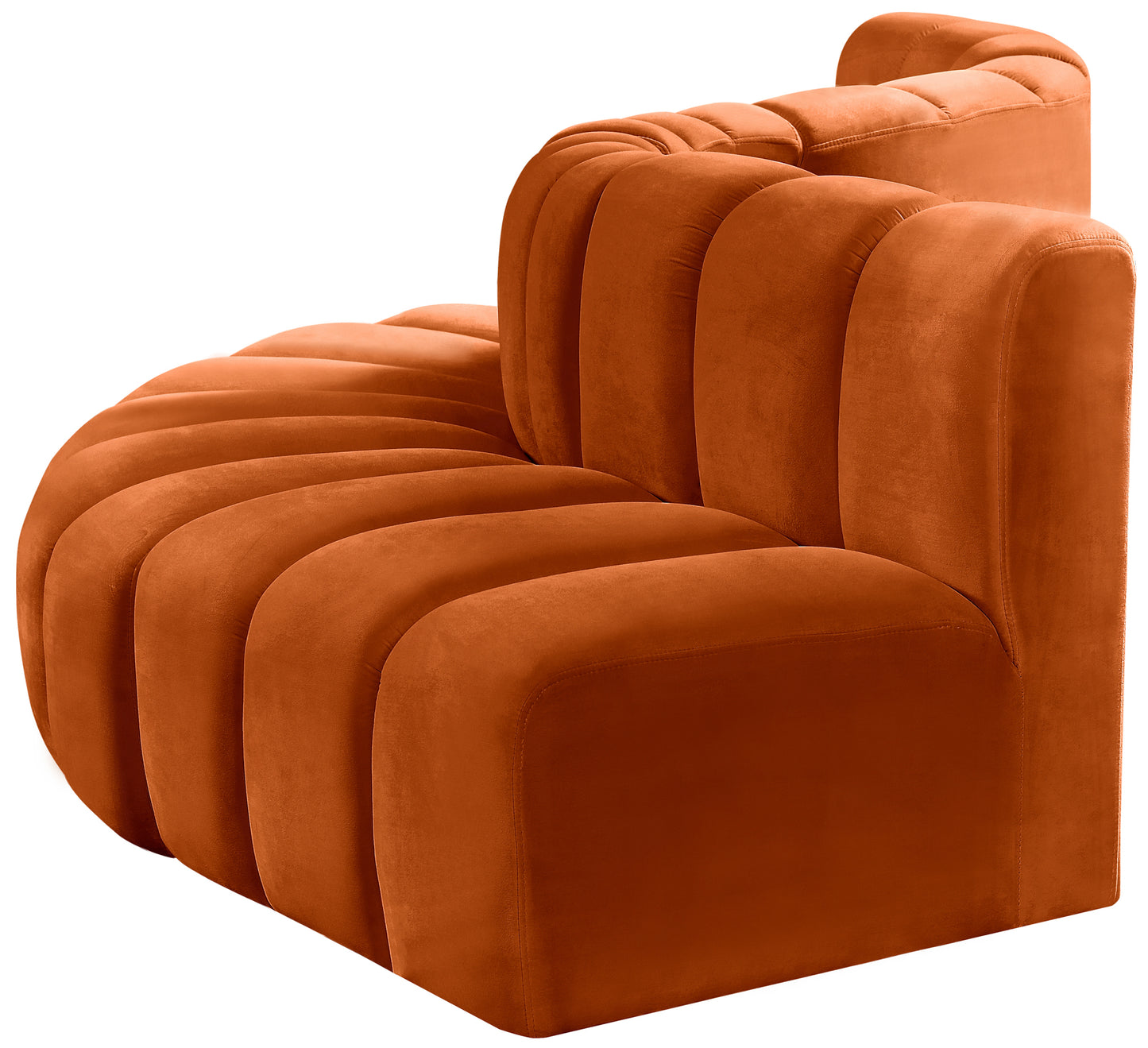 zara cognac velvet modular sofa s5b