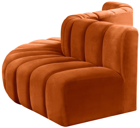 Briar Cognac 122 Velvet Upholstered Modular Sectional, 5-Piece