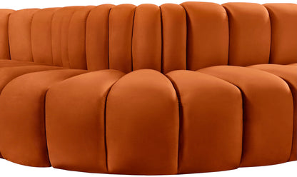 Zara Cognac Velvet Modular Sofa S5B