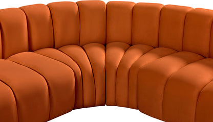 Zara Cognac Velvet Modular Sofa S5C