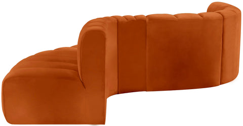 Briar Cognac 145 Velvet Upholstered Modular Sectional , 6-Piece (Style 1)
