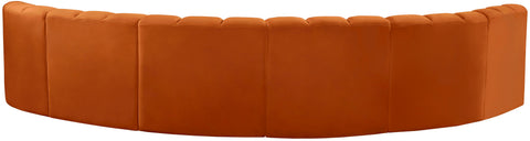 Briar Cognac 151 Velvet Upholstered Modular Sectional, 6-Piece