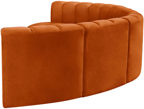 Briar Cognac 151 Velvet Upholstered Modular Sectional, 6-Piece