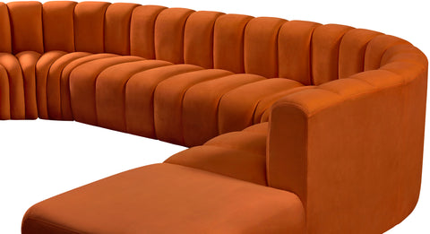 Briar Cognac 146 Velvet Upholstered Modular Sectional, 6-Piece