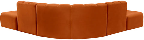 Briar Cognac 146 Velvet Upholstered Modular Sectional, 6-Piece