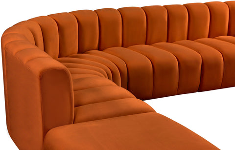 Briar Cognac 146 Velvet Upholstered Modular Sectional, 6-Piece